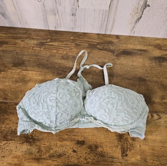 Pink VS Date racerback Lace Underwire  Light Blue bra women's size 36C - Picture 5 of 5